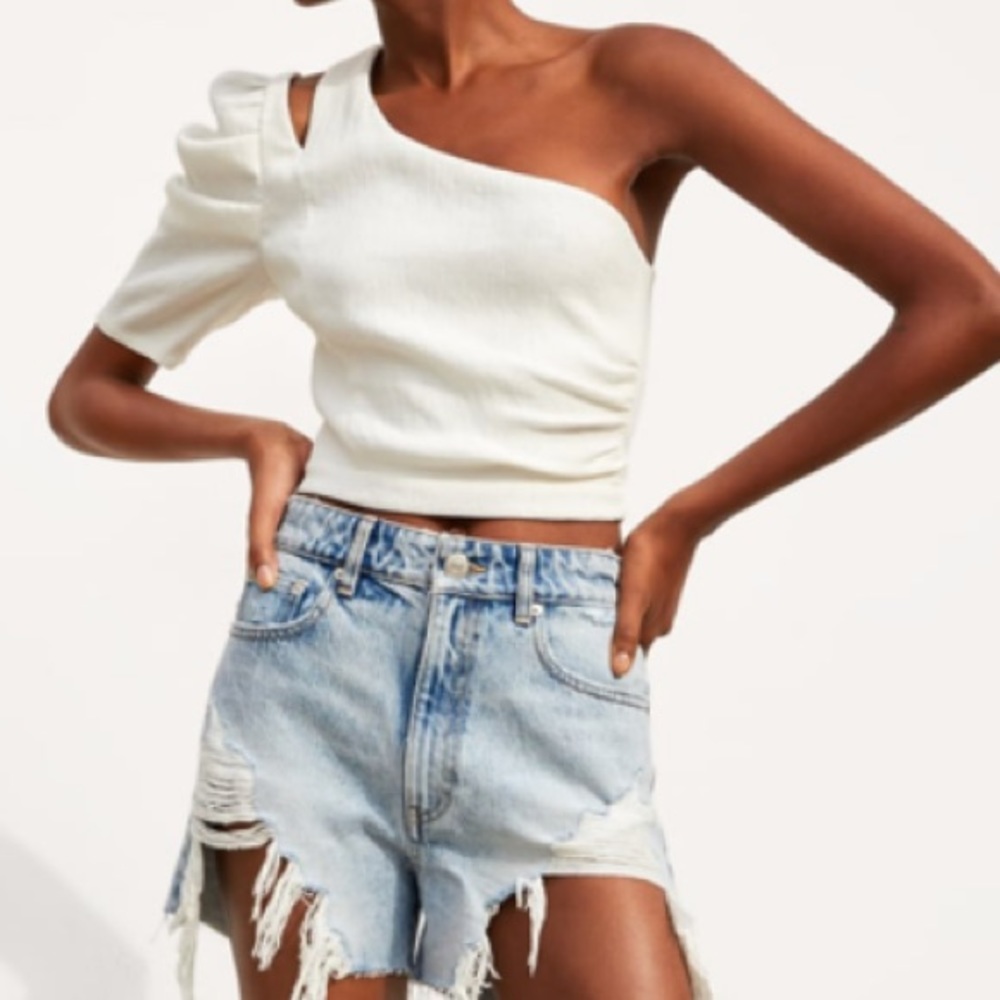 Zara asymmetric crop top